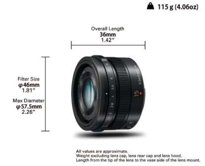 Panasonic LEICA DG SUMMILUX 15mm f/1.7 ASPH.