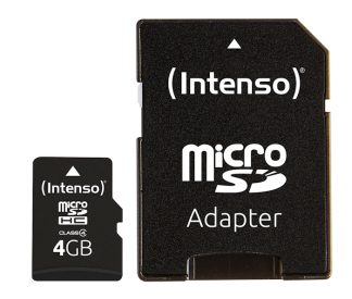 Intenso microSDHC 4GB + adapteri